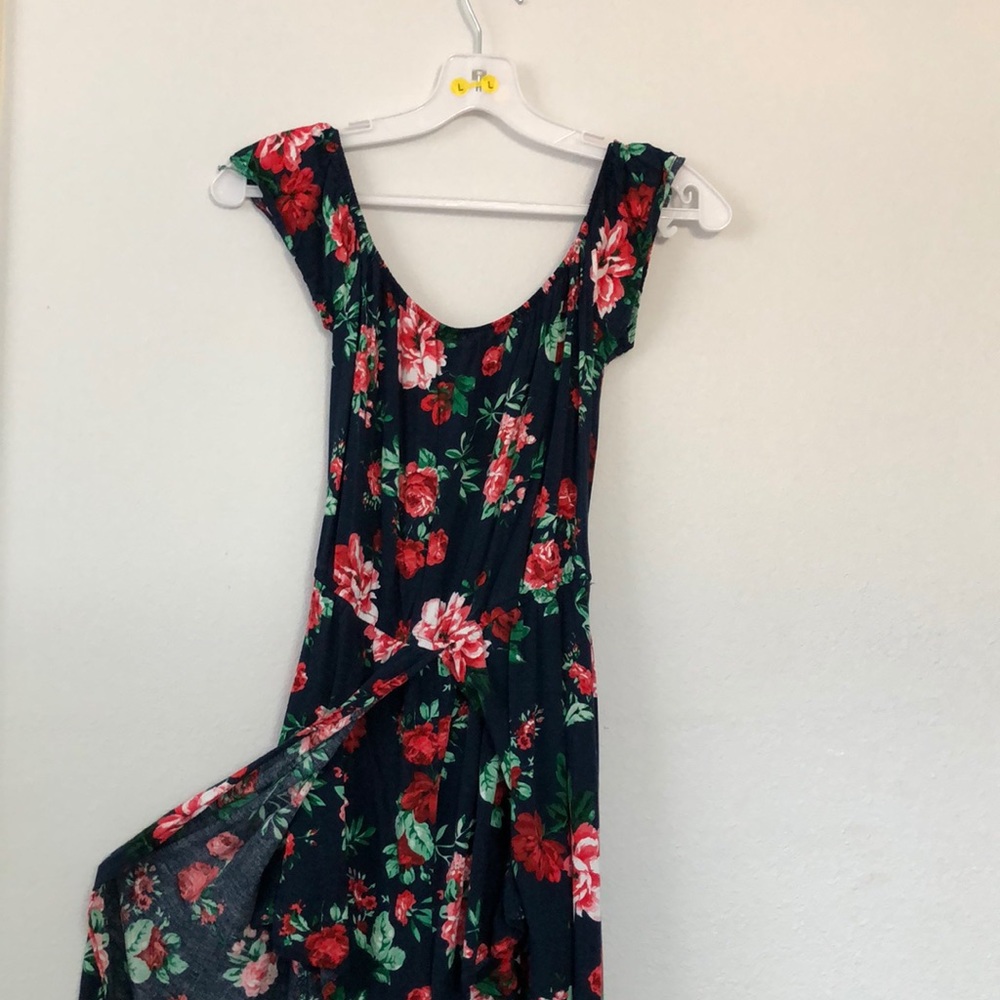 Dark Navy Blue Flower Dress w/ Shorts